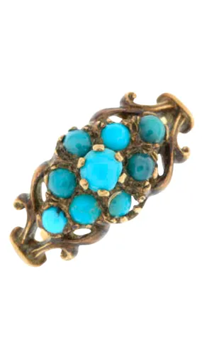 1030 Turquoise Cluster Ring