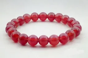 10mm Natural Red Ruby Bead Bracelet