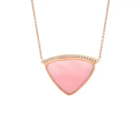 14K RG Pink Opal Diamond Necklace