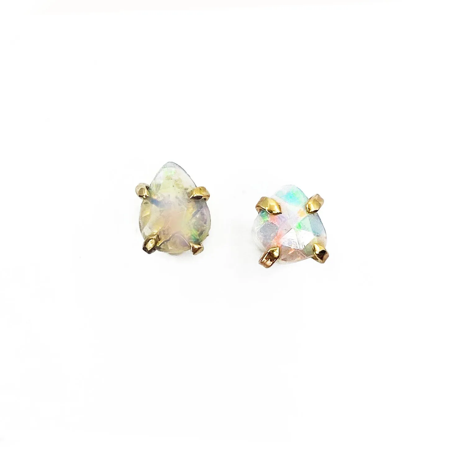 14k Rose Cut Opal Studs