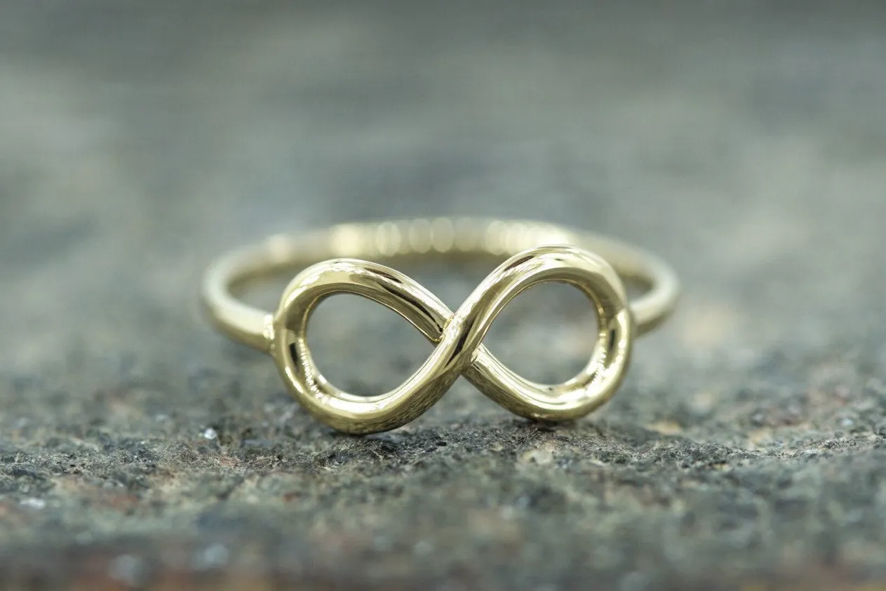 14k Yellow Gold Polished Infinity Love Symbol Ring Band Promise Anniversary Fashion Rope