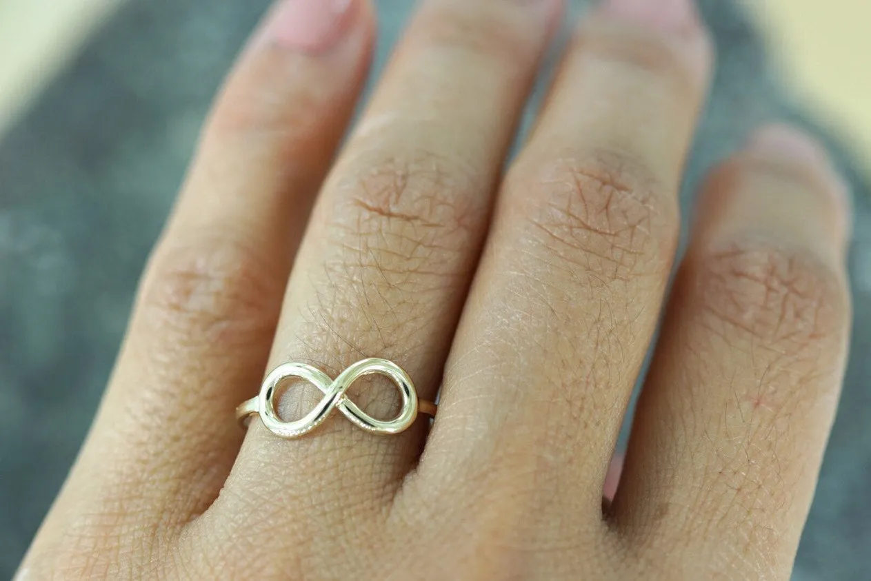 14k Yellow Gold Polished Infinity Love Symbol Ring Band Promise Anniversary Fashion Rope