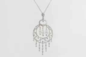 18’’ 18k White Gold & Diamond 0.58ctw Dream Catcher Necklace (10.4g)