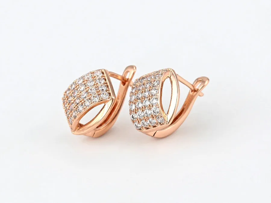 18k Rose Gold Earrings and Ring Size 7 Jewelry Set * Clearance *