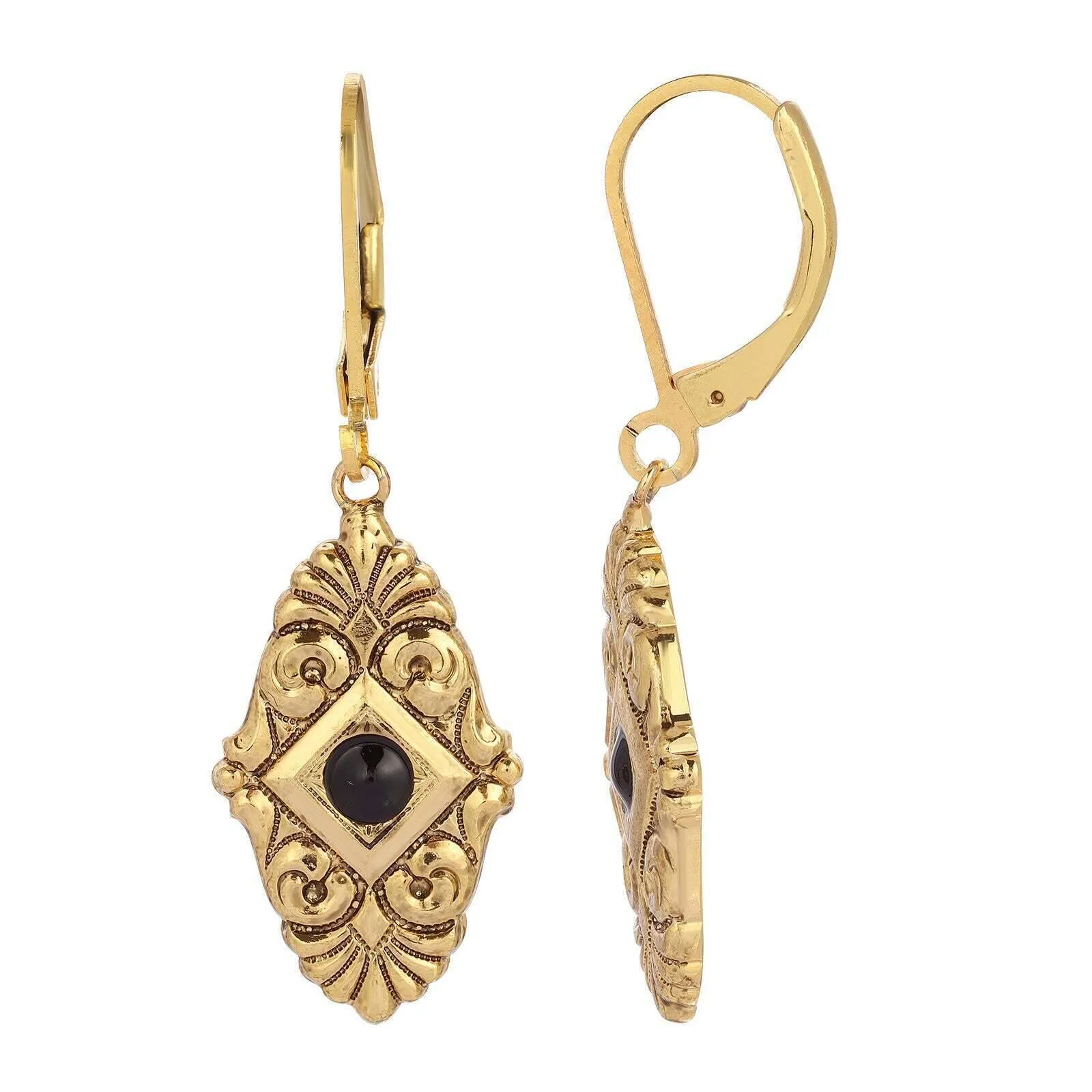 1928 Jewelry Navette Shape Drop Earrings