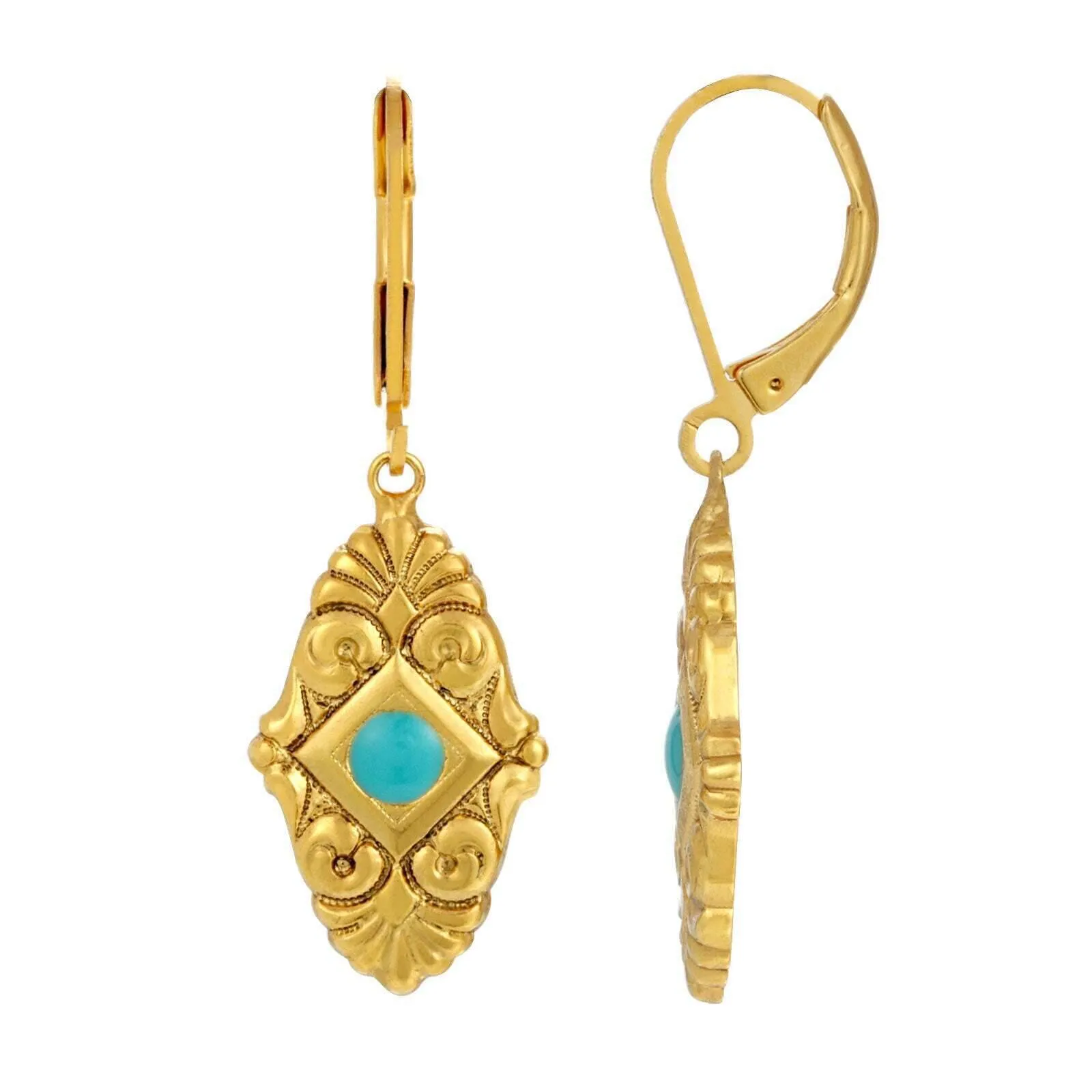 1928 Jewelry Navette Shape Drop Earrings