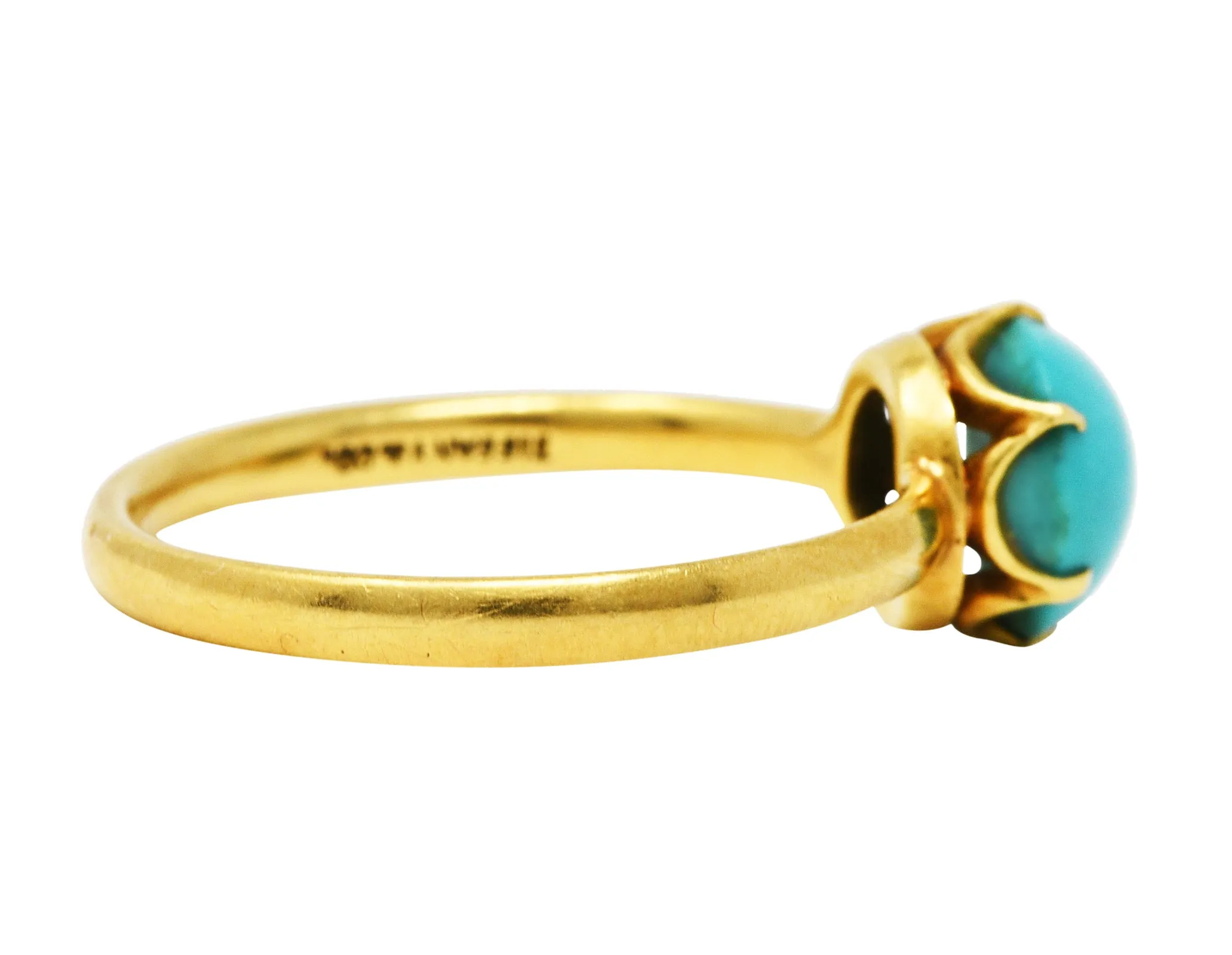 1960's Tiffany & Co. Turquoise 18 Karat Gold Solitaire Ring