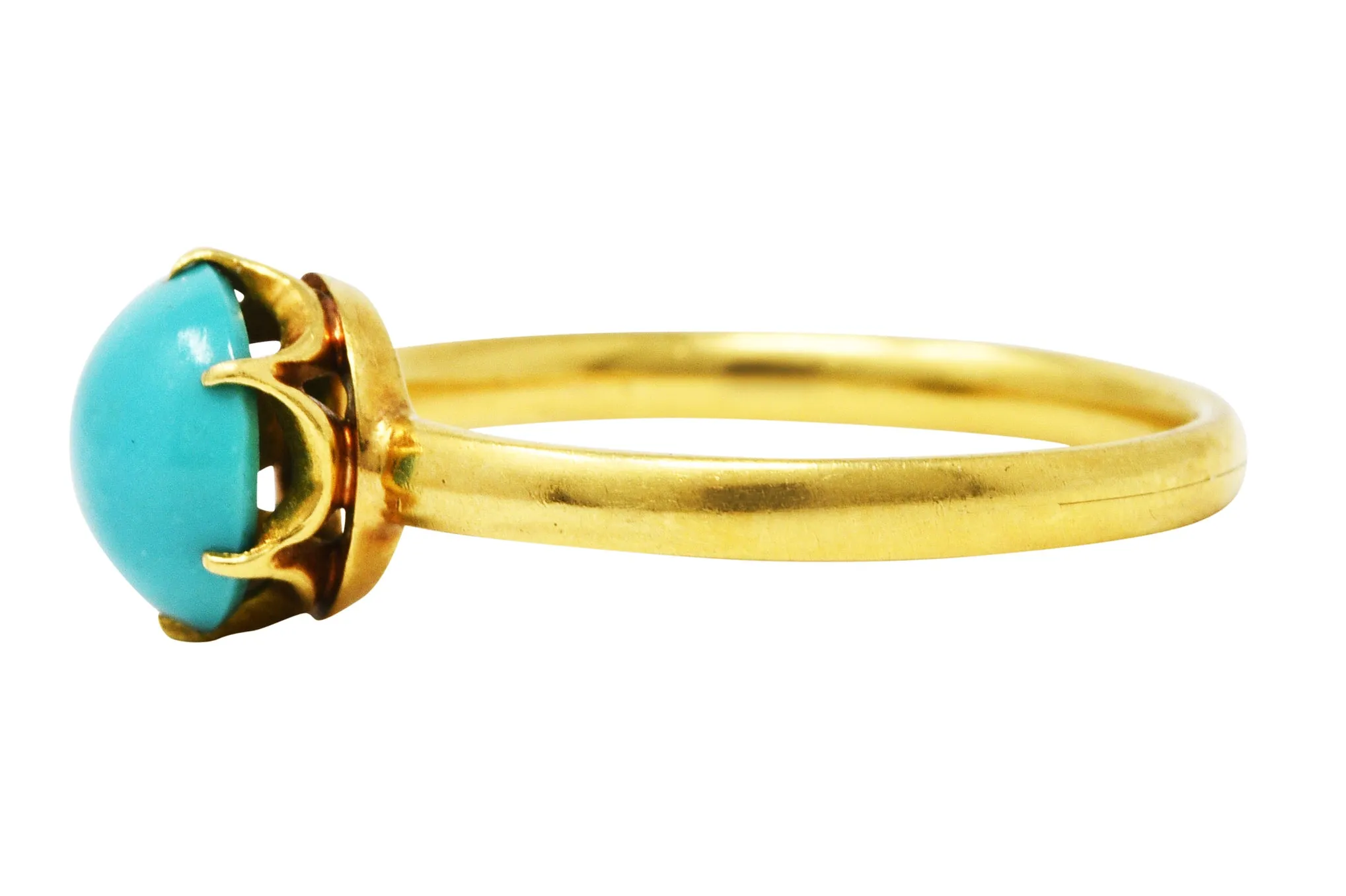 1960's Tiffany & Co. Turquoise 18 Karat Gold Solitaire Ring