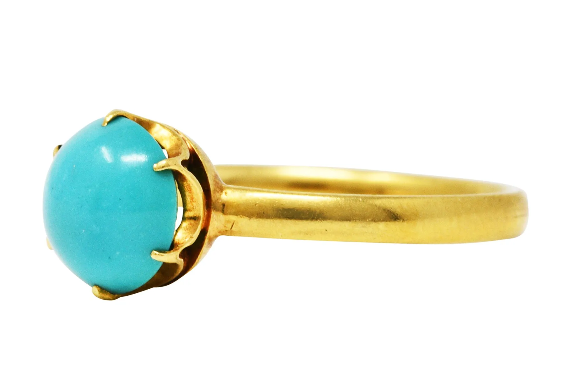 1960's Tiffany & Co. Turquoise 18 Karat Gold Solitaire Ring