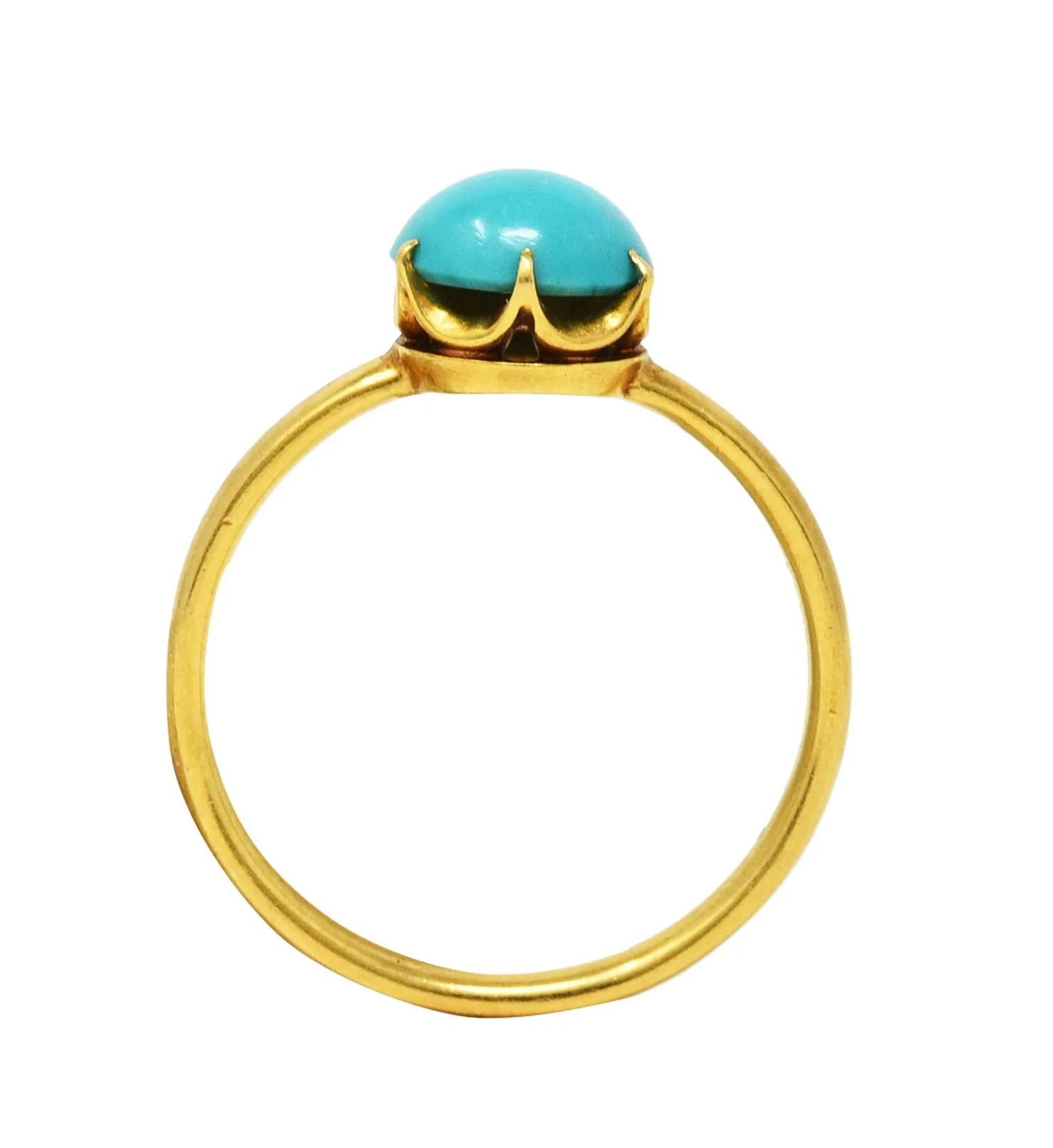 1960's Tiffany & Co. Turquoise 18 Karat Gold Solitaire Ring