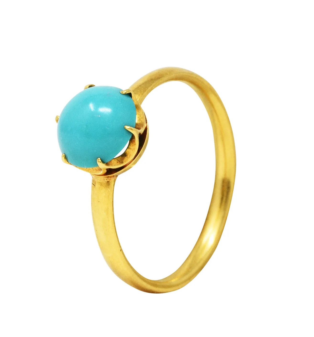 1960's Tiffany & Co. Turquoise 18 Karat Gold Solitaire Ring