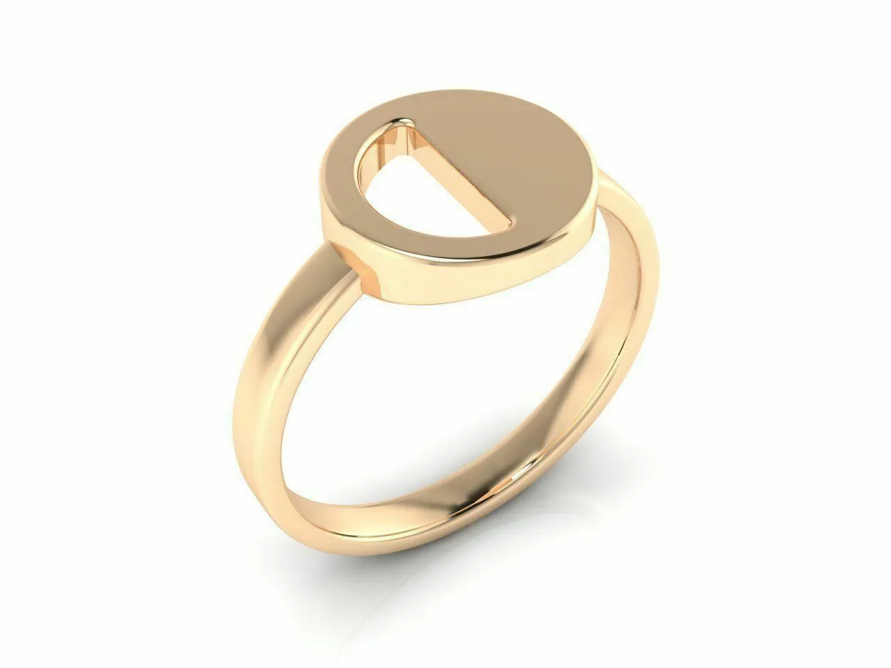 22k Ring Solid Yellow Gold Ladies Jewelry Elegant Half Circle Design CGR64