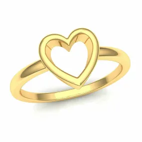 22k Ring Solid Yellow Gold Ladies Jewelry Modern Heart Pattern CGR7