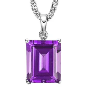 2/3 CT AMETHYST 10KT SOLID GOLD PENDANT