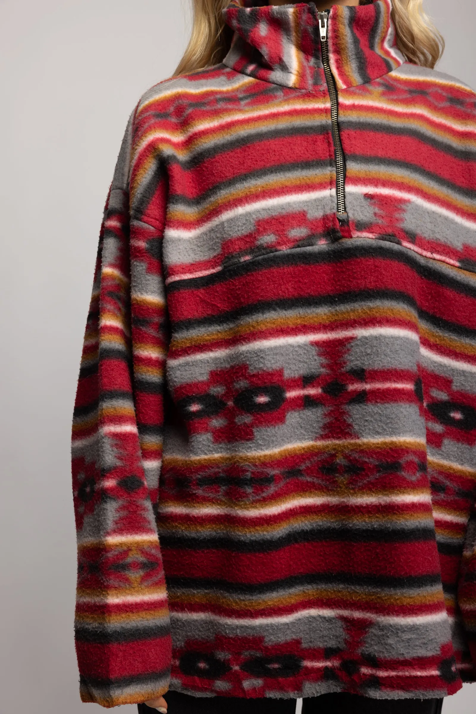 90's  Red Aztec Fleece XL