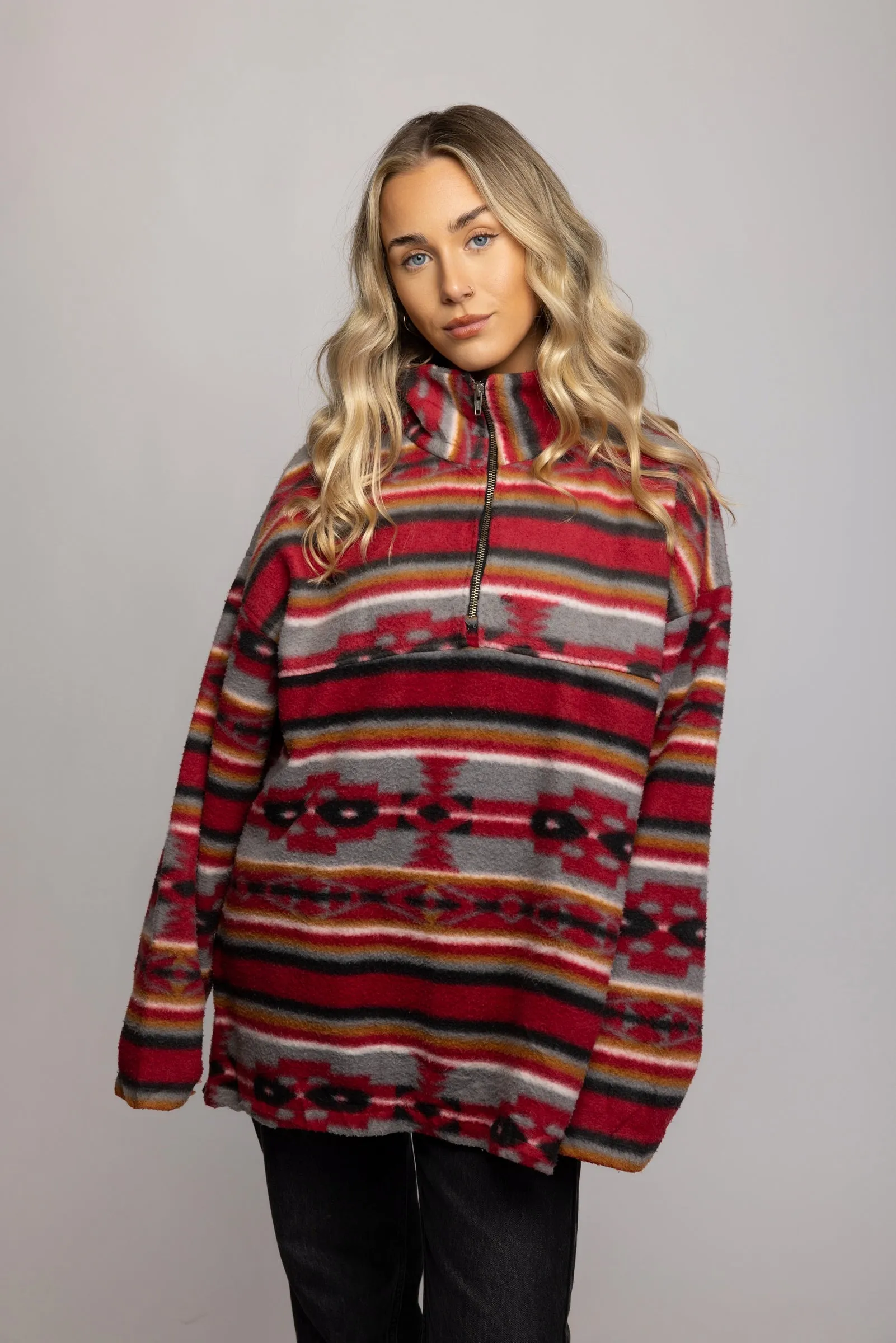 90's  Red Aztec Fleece XL