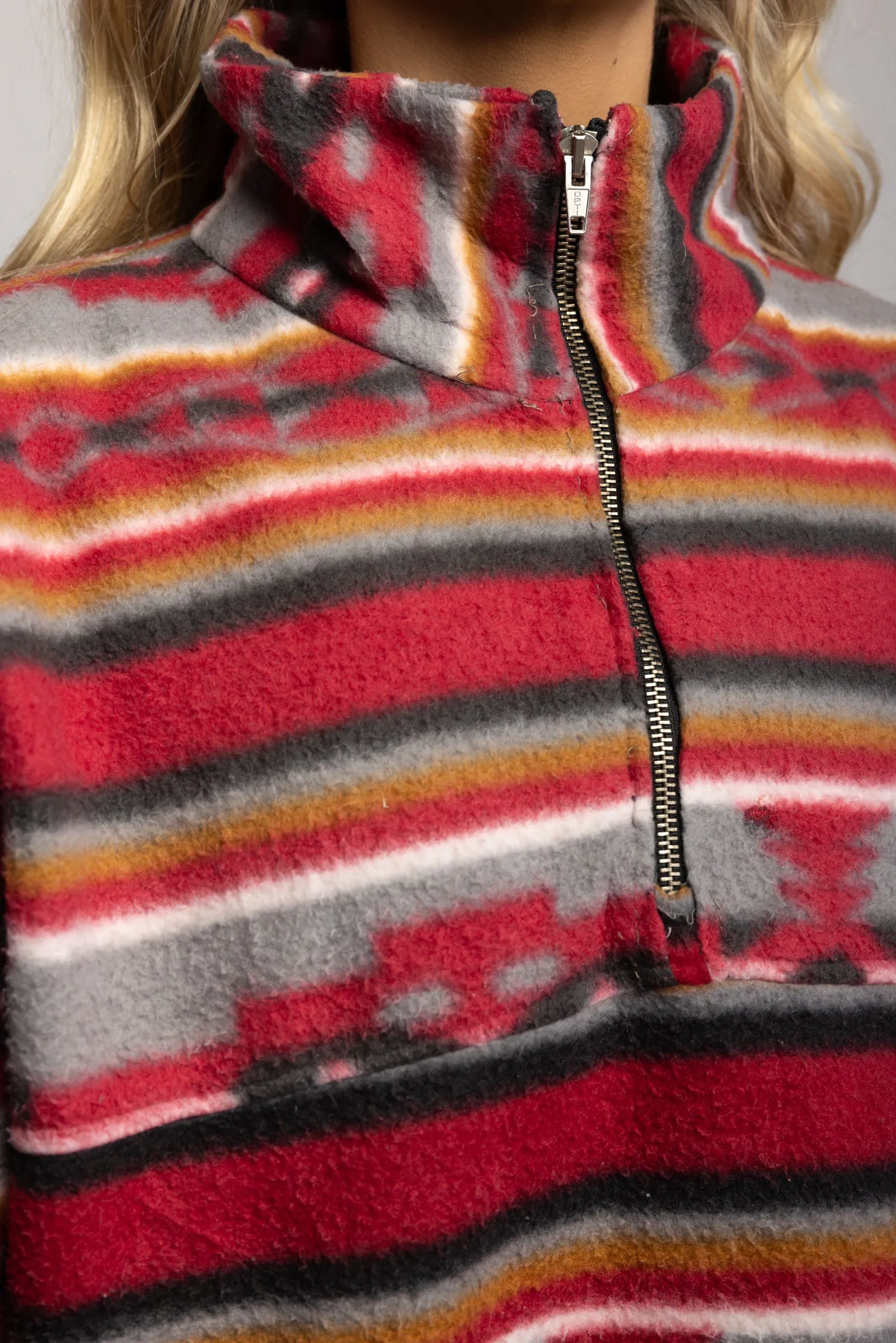 90's  Red Aztec Fleece XL