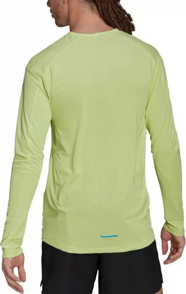 adidas Terrex TX Trail Running Long Sleeve T-shirt Mens Sports Top Lime