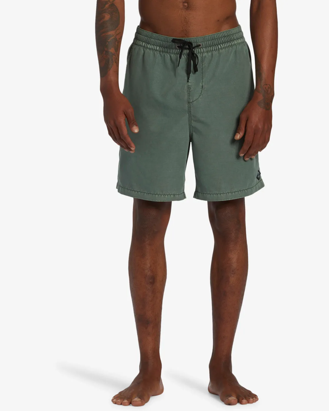 All Day Layback 16 Elastic Waist Shorts - Sea Green