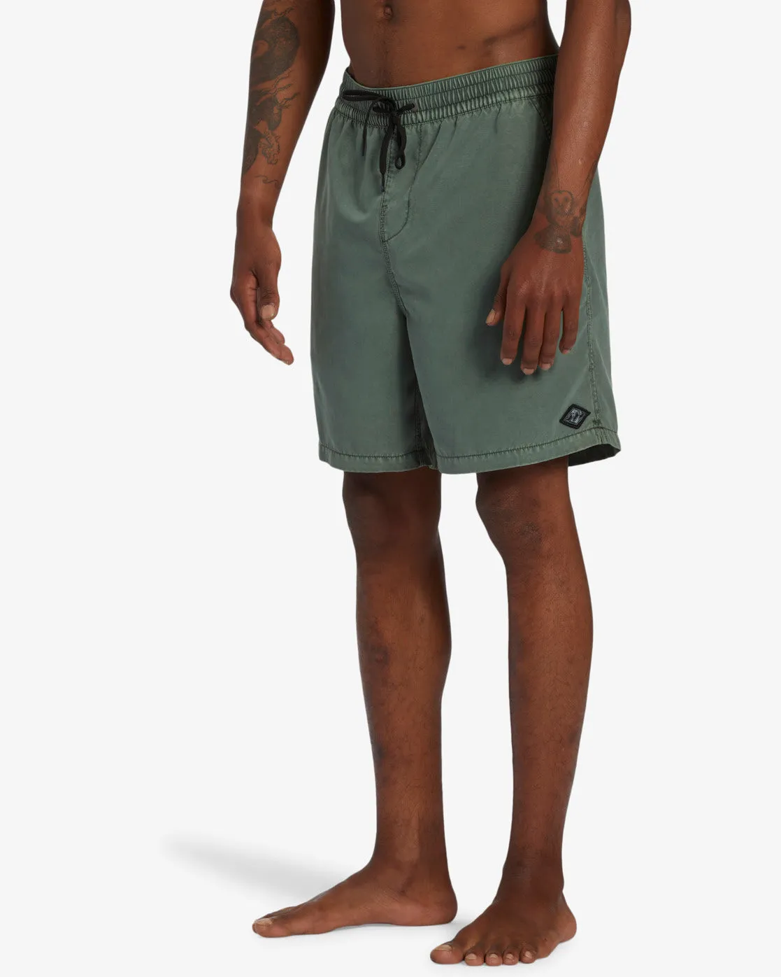 All Day Layback 16 Elastic Waist Shorts - Sea Green