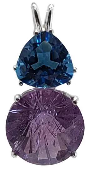 Amethyst 14mm Super Nova? with Trillion Cut Tibetan Blue Obsidian Special 3