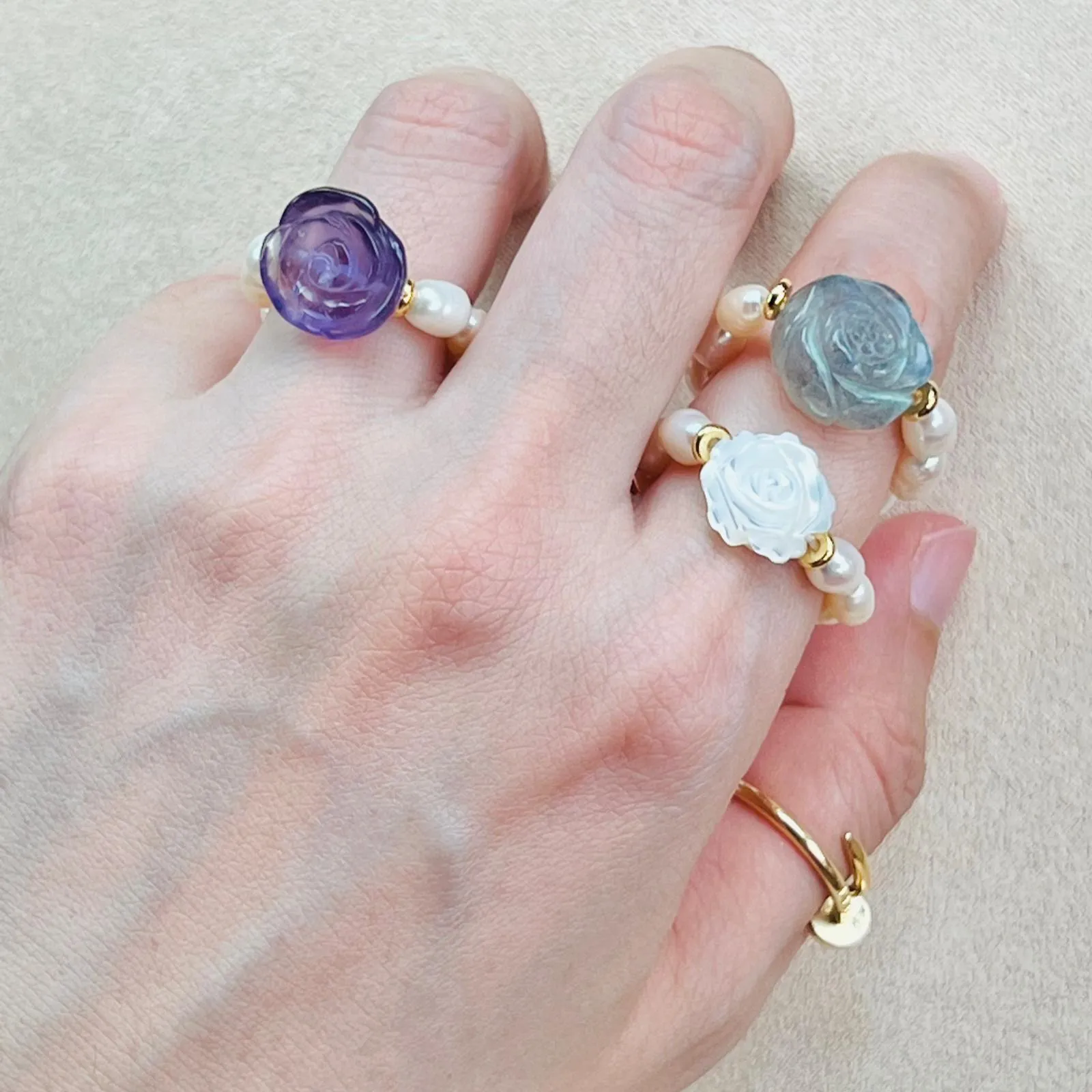 Amethyst Camellia Ring