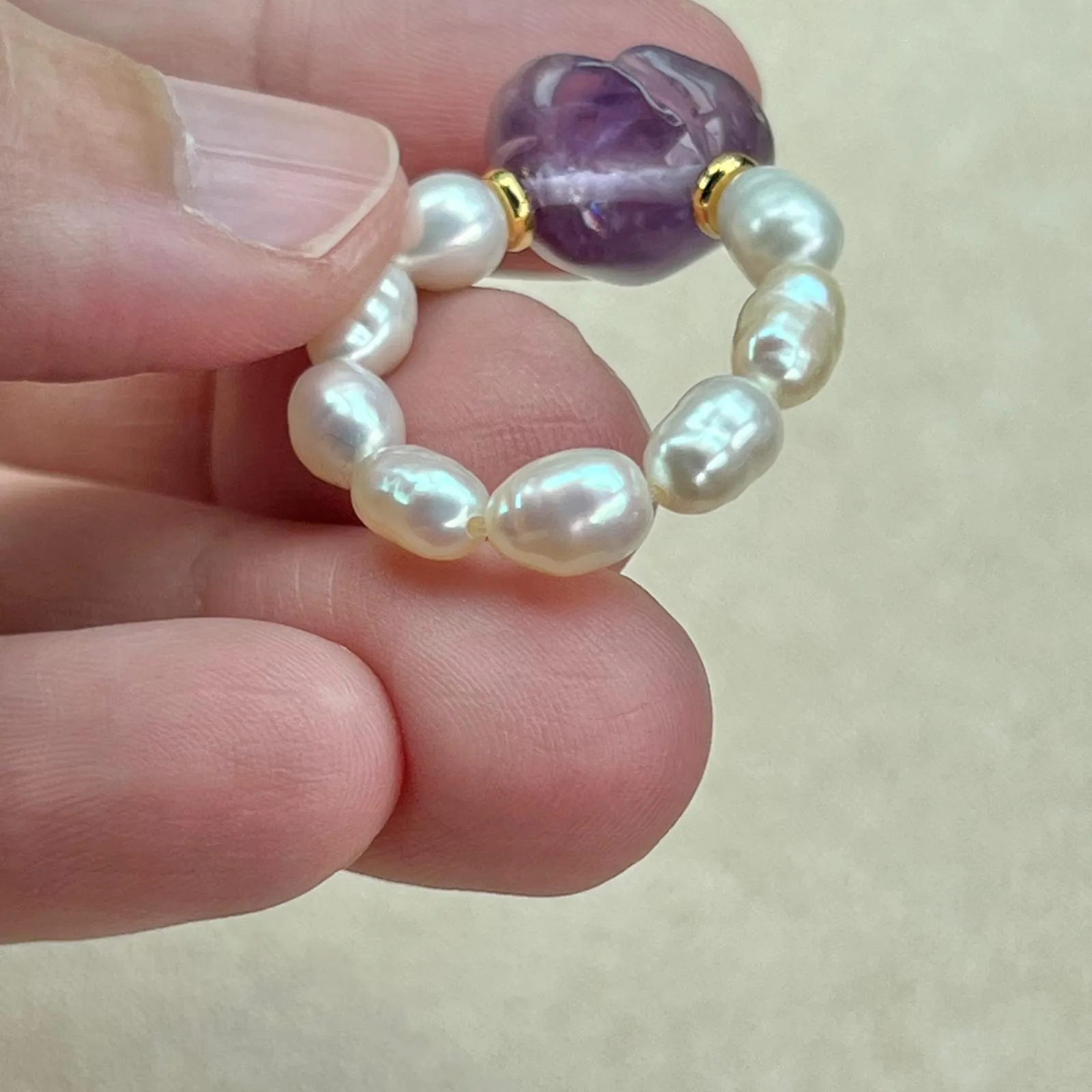 Amethyst Camellia Ring