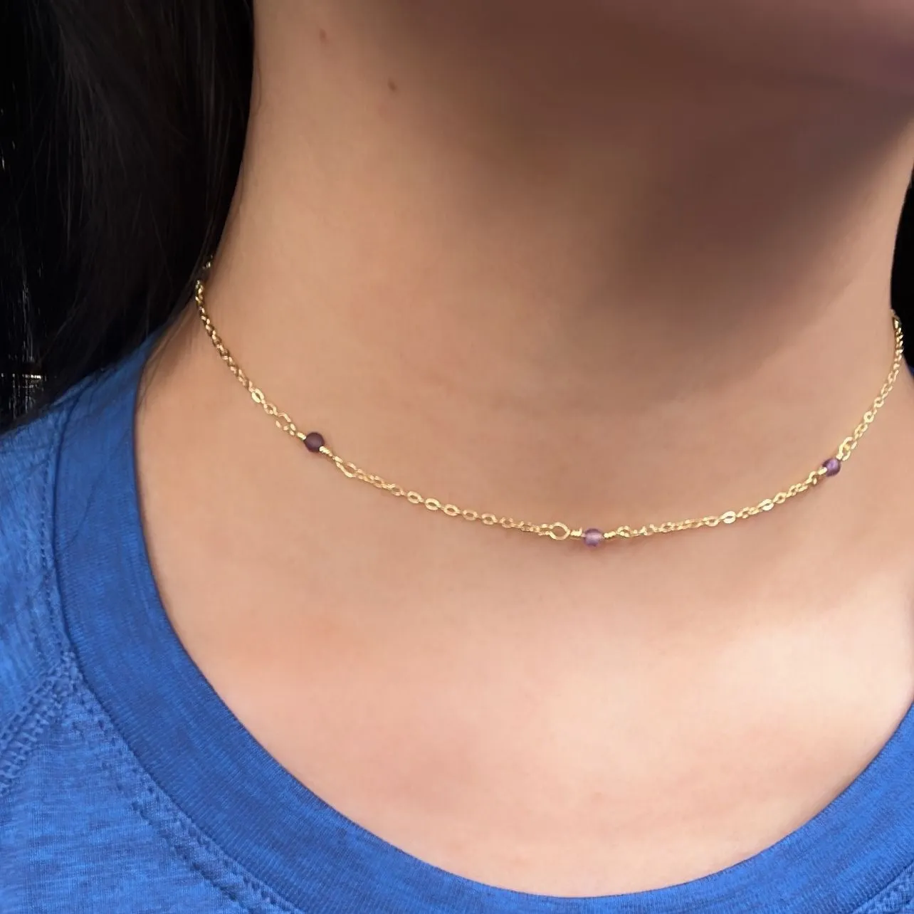 Amethyst Choker Necklace GHW