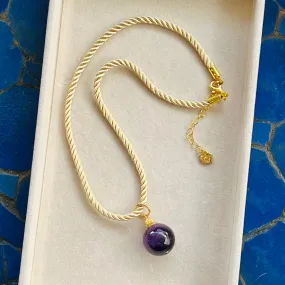 Amethyst Silk Twist Necklace