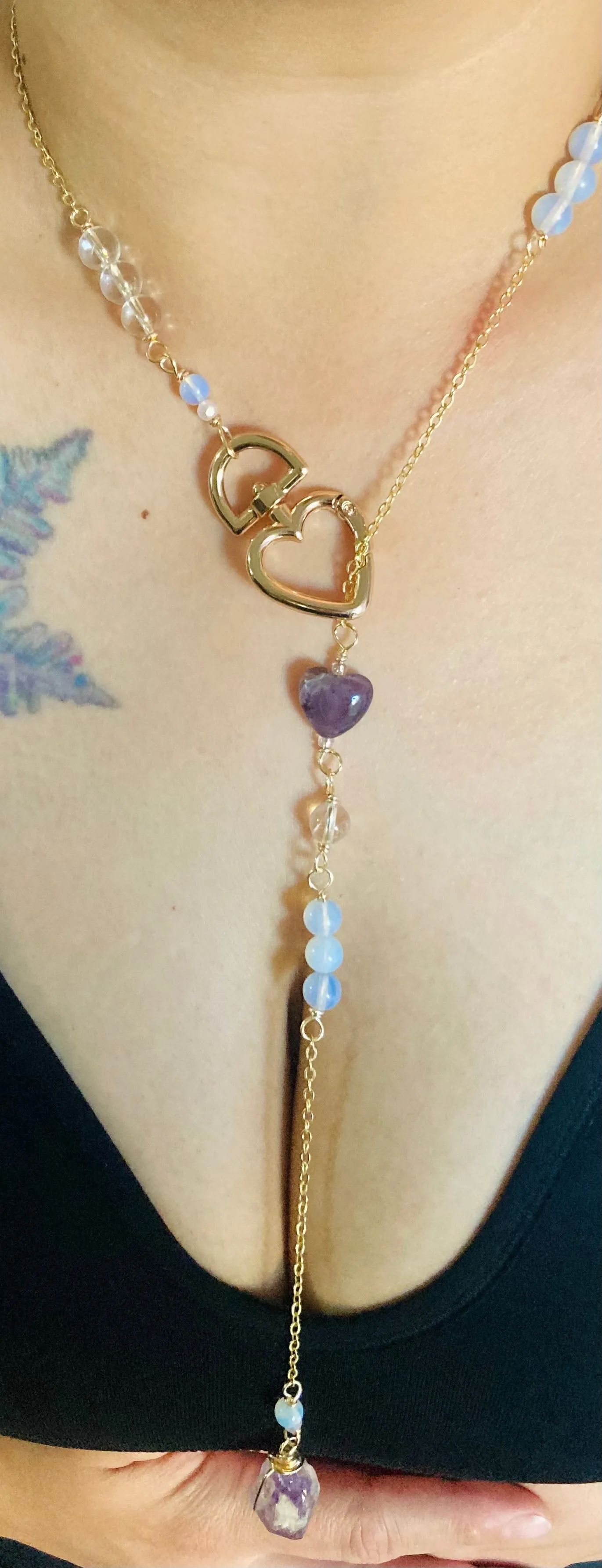 Amethyst Y Necklace