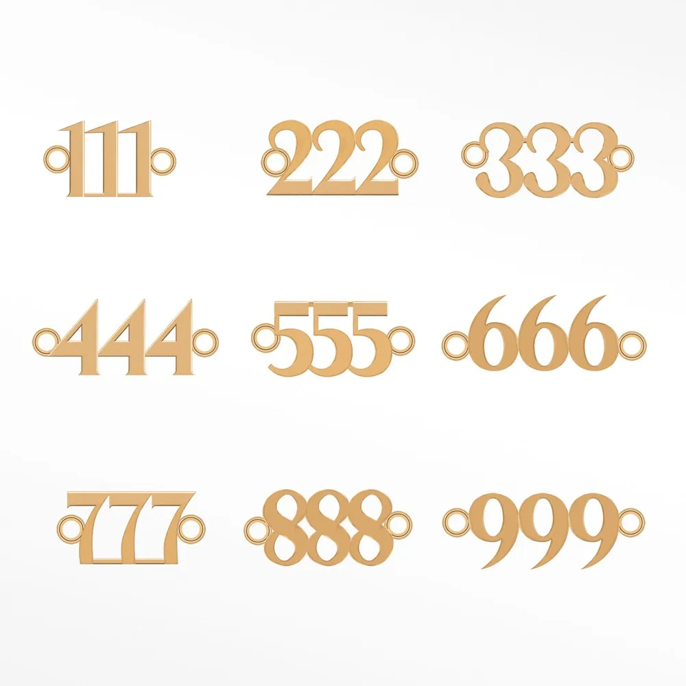 Angel Numbers 6mm 14K Rose Gold Connectors Pack of 26 letters for Permanent Jewelry