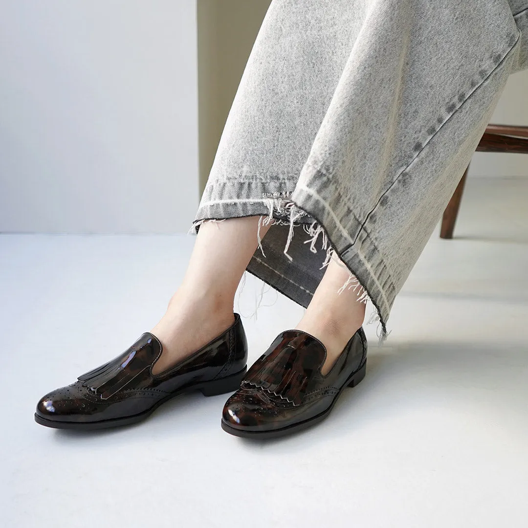 ATELIER BRUGGE（アトリエブルージュ） キルト メダリオン シューズ / レディース ローファー 牛革 本革 レザー 日本製 Quilt Medalion Shoes