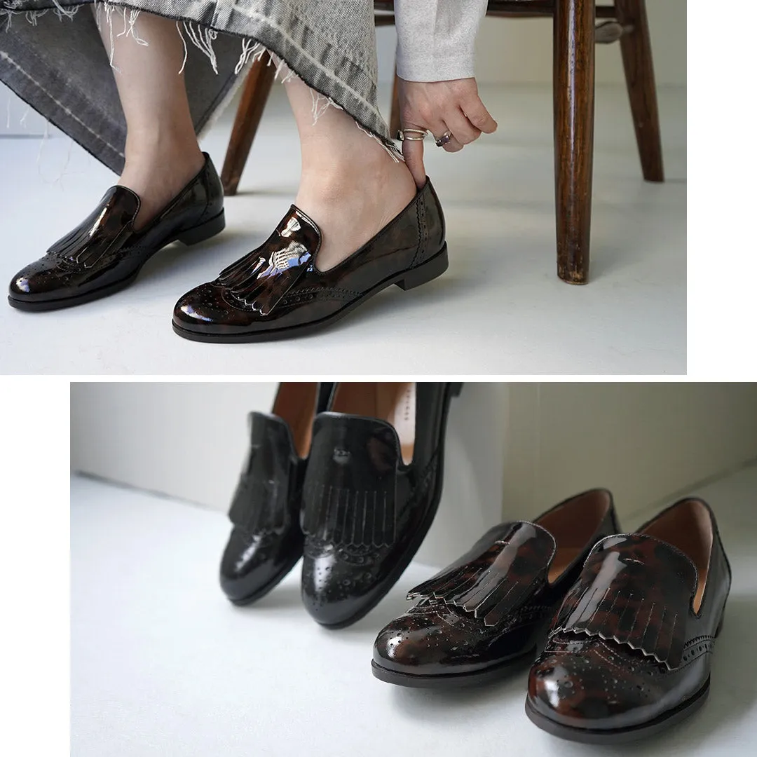 ATELIER BRUGGE（アトリエブルージュ） キルト メダリオン シューズ / レディース ローファー 牛革 本革 レザー 日本製 Quilt Medalion Shoes