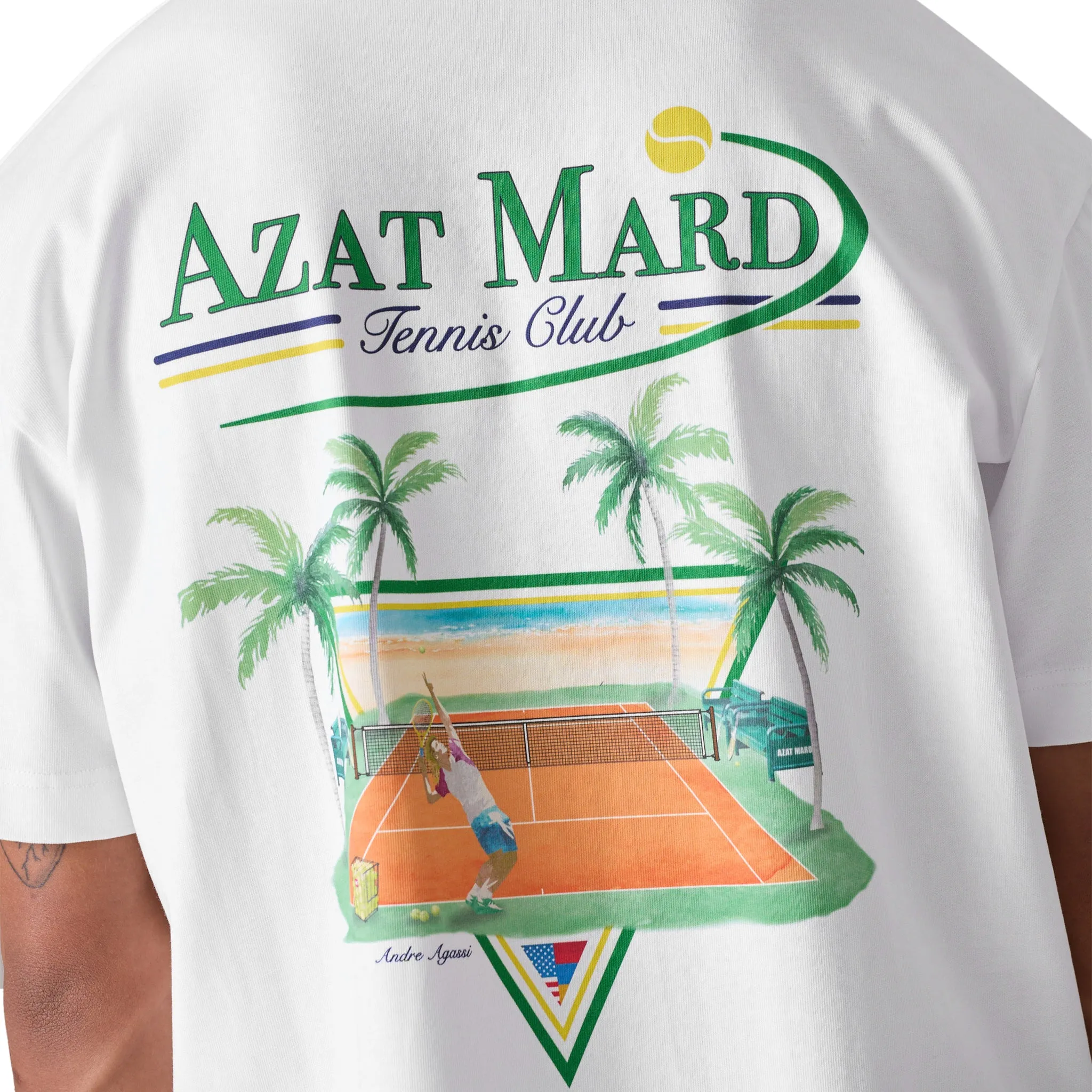 Azat Mard Tennis Club T Shirt White