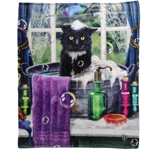 Bath Time Cat Fleece Throw