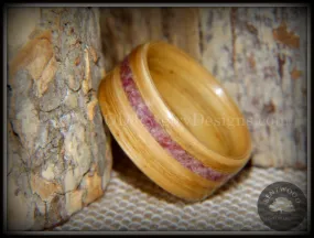 Bentwood Ring - Ruby Rose North American White Oak Ruby Inlay