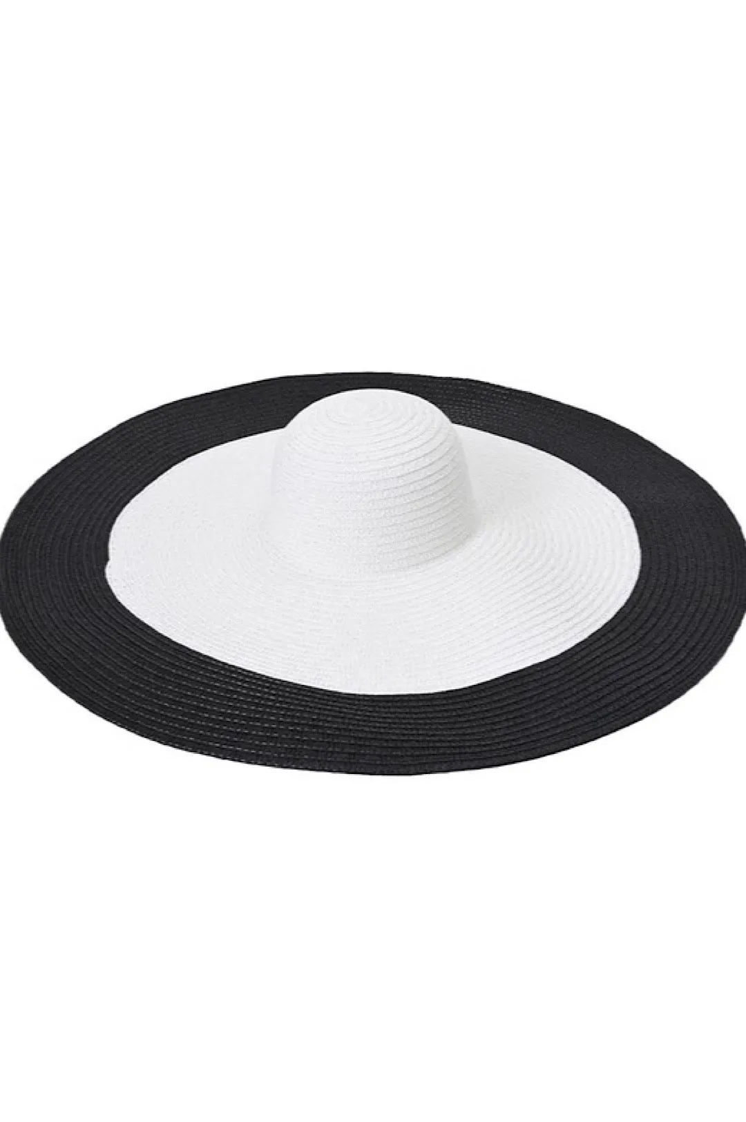 Black White Wide Brim Summer Hat