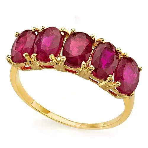 BRILLIANT ! 3.40 CARAT AFRICAN RUBY 10KT SOLID GOLD BAND RING