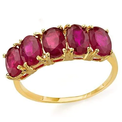 BRILLIANT ! 3.40 CARAT AFRICAN RUBY 10KT SOLID GOLD BAND RING