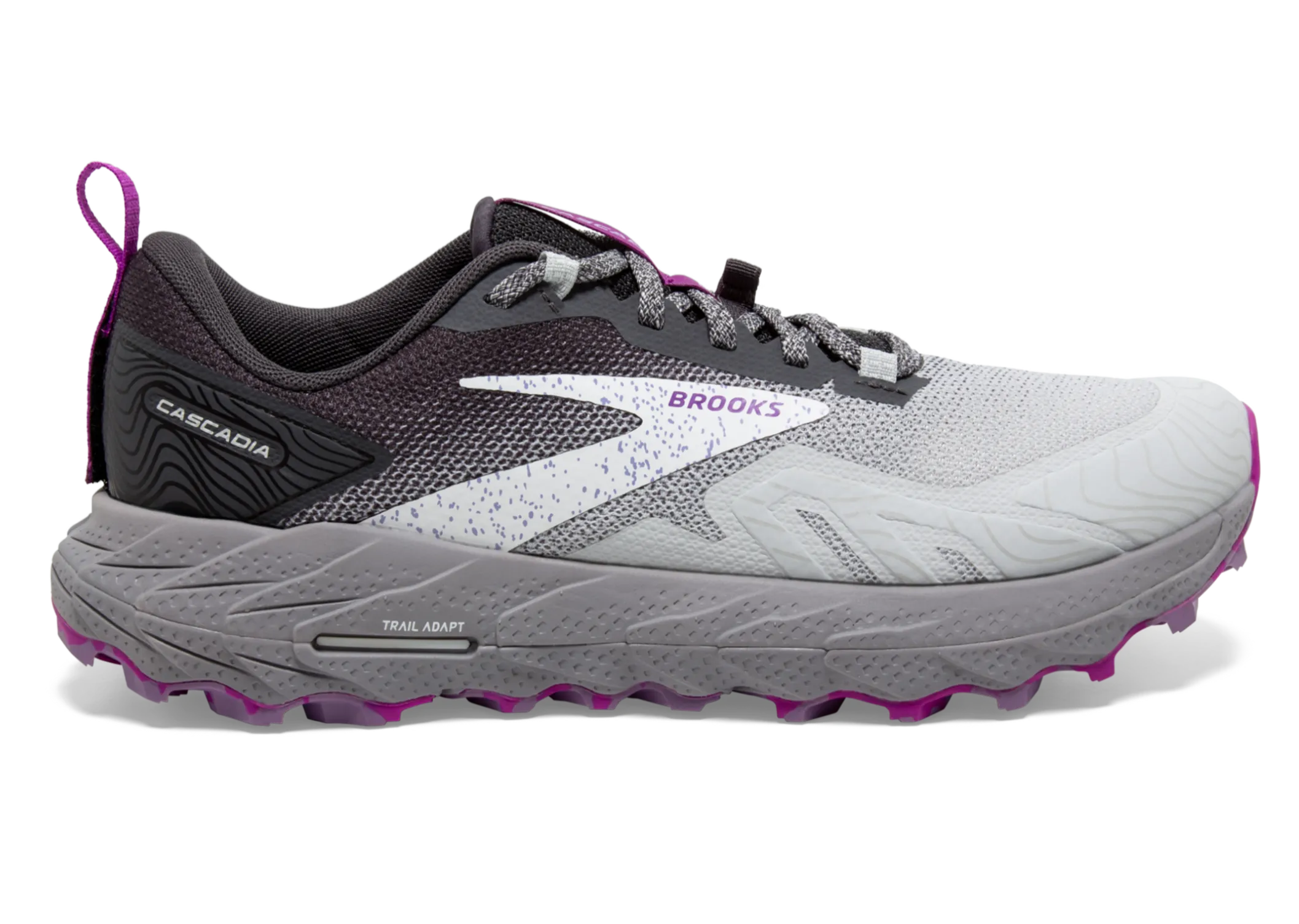 Brooks Cascadia 17 (D Width) - Oyster/Blackened Pearl/Purple (Womens)