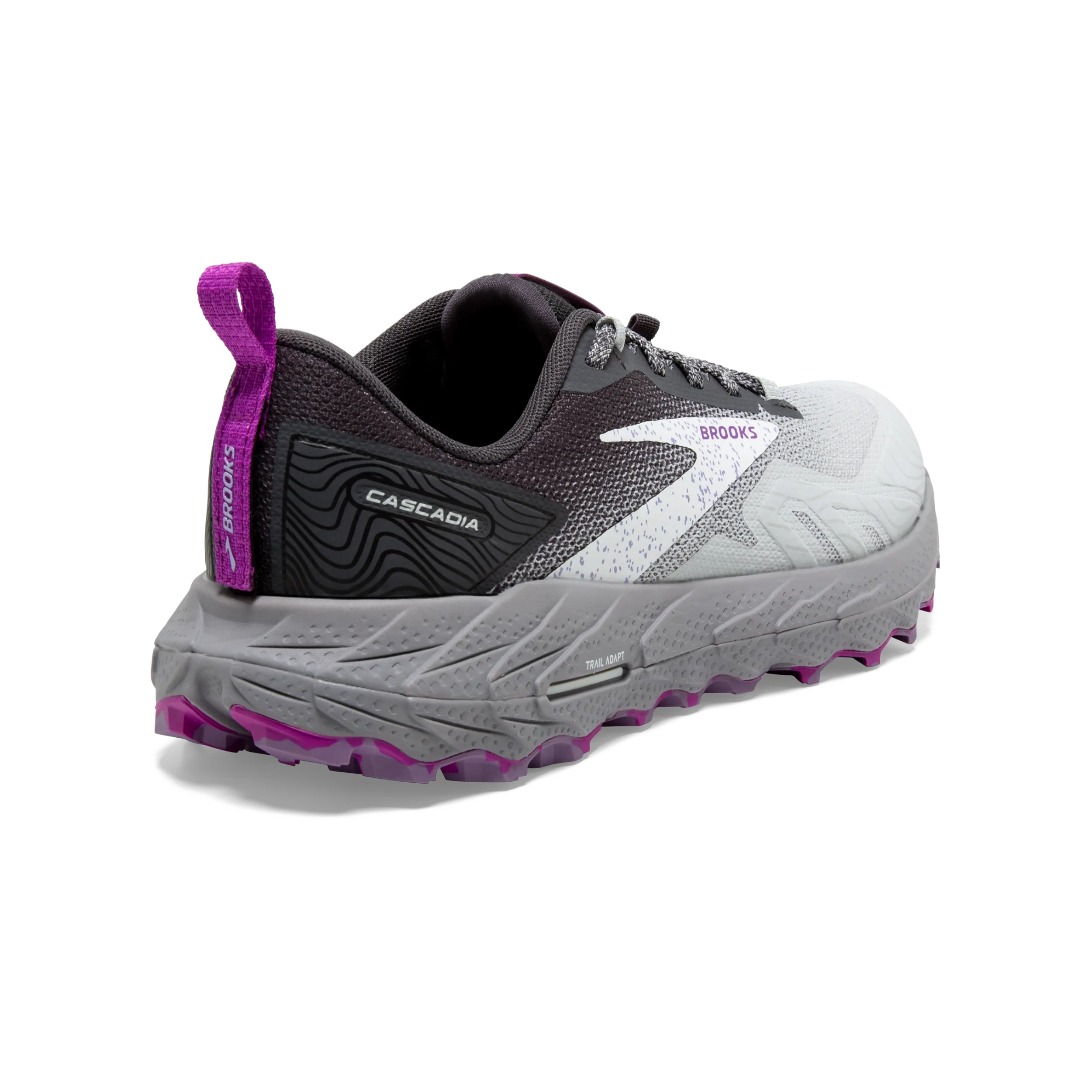 Brooks Cascadia 17 (D Width) - Oyster/Blackened Pearl/Purple (Womens)