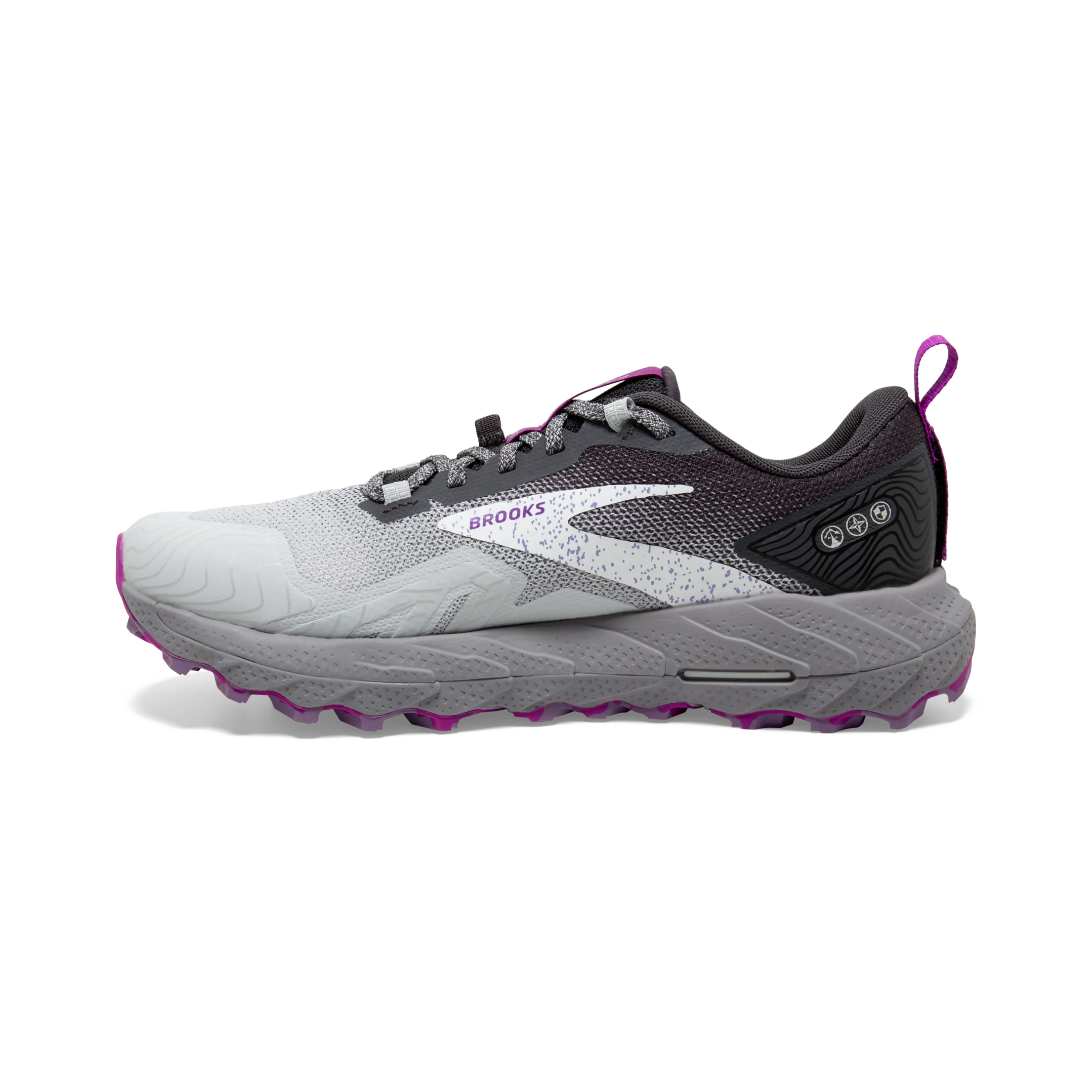 Brooks Cascadia 17 (D Width) - Oyster/Blackened Pearl/Purple (Womens)