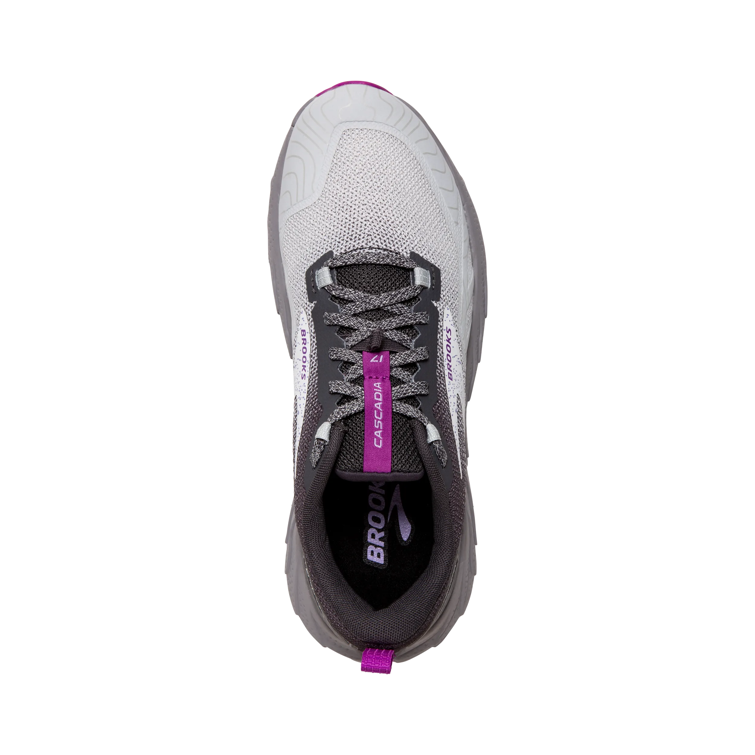 Brooks Cascadia 17 (D Width) - Oyster/Blackened Pearl/Purple (Womens)