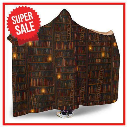 brown bookshelf Hooded blanket