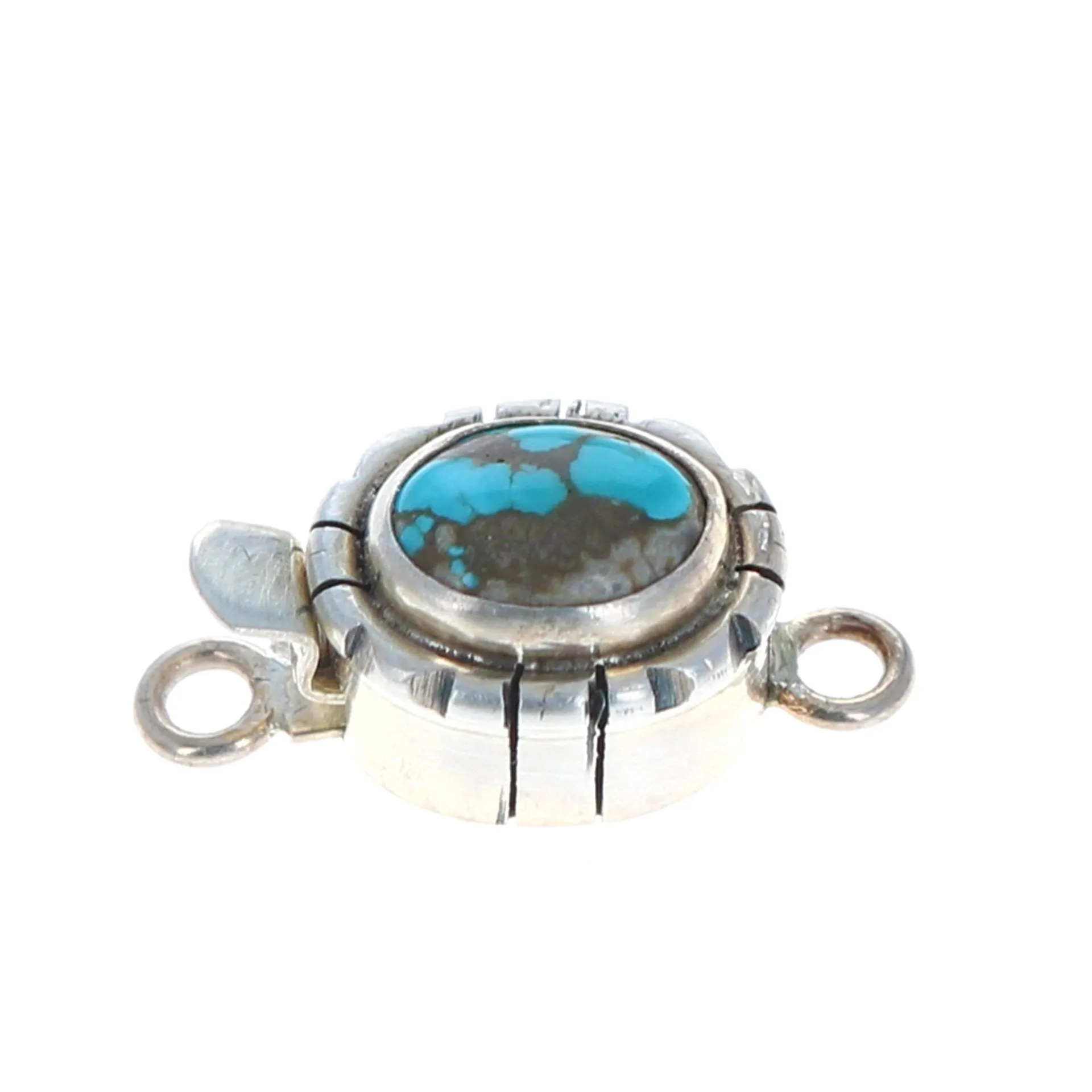 Carico Lake Turquoise Clasp 8X10Mm Southwest Aqua Gray