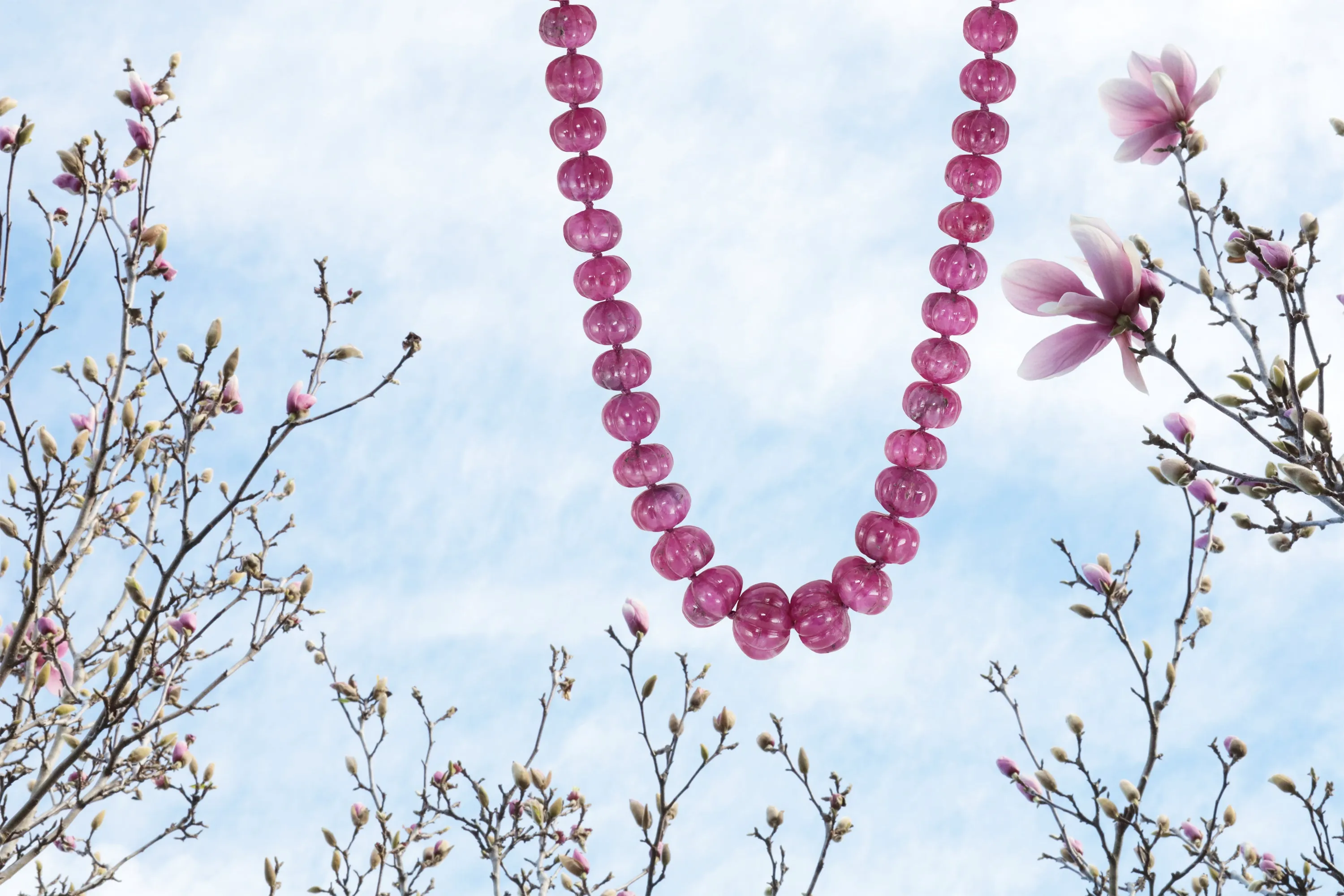 Carved Ruby Necklace