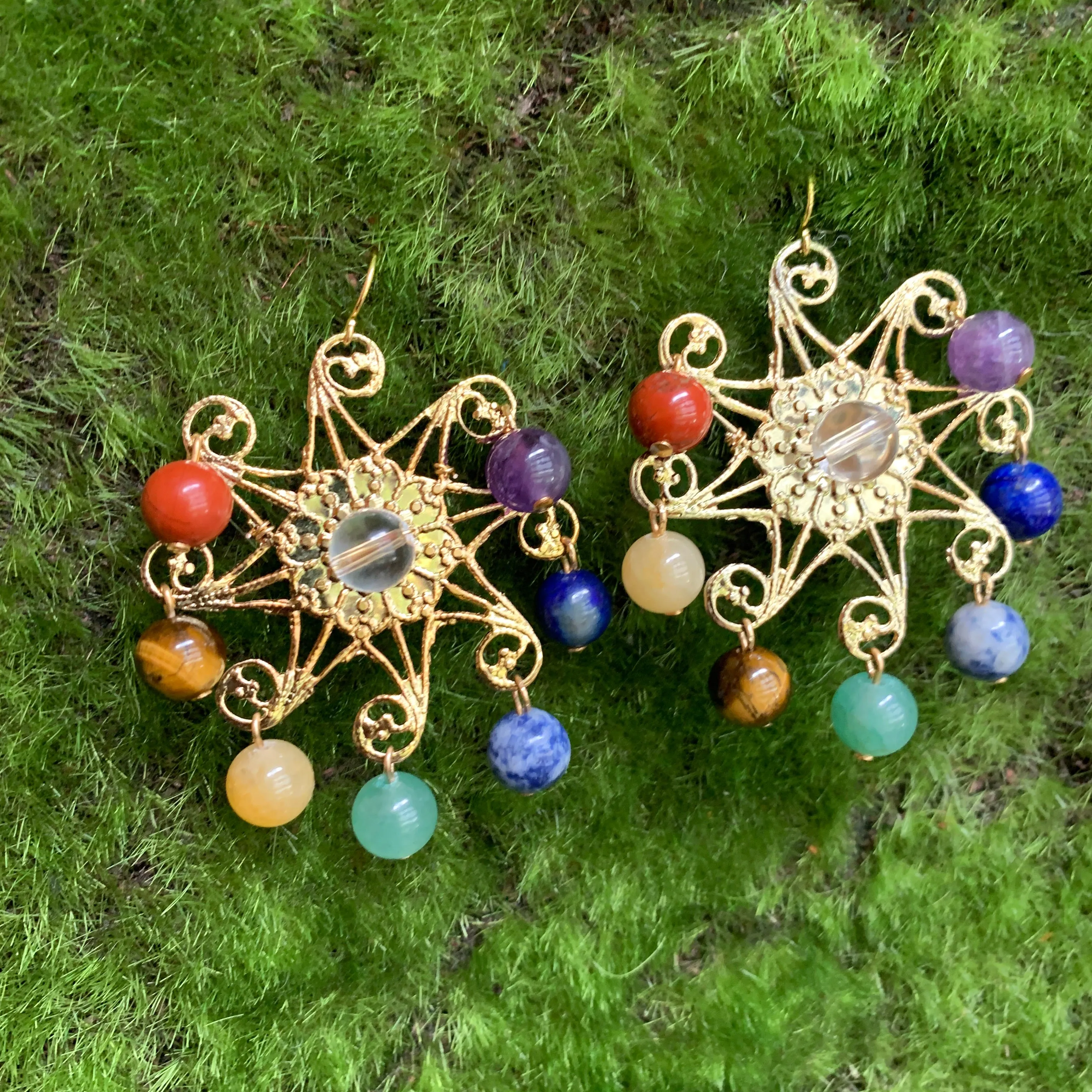 Chakra Sun Earrings - Kit or Finished Jewelry