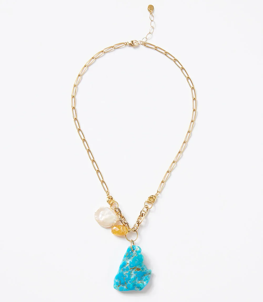 Chan Luu Turquoise Cluster Necklace