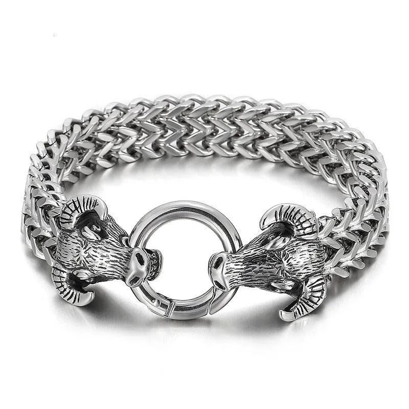 Classic Fashion Punk Stainless Steel Skull Bracelet