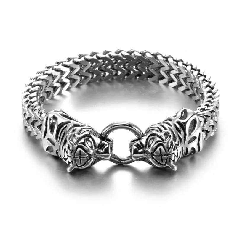 Classic Fashion Punk Stainless Steel Skull Bracelet